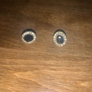 Elegant Black and Gold Stud Earrings